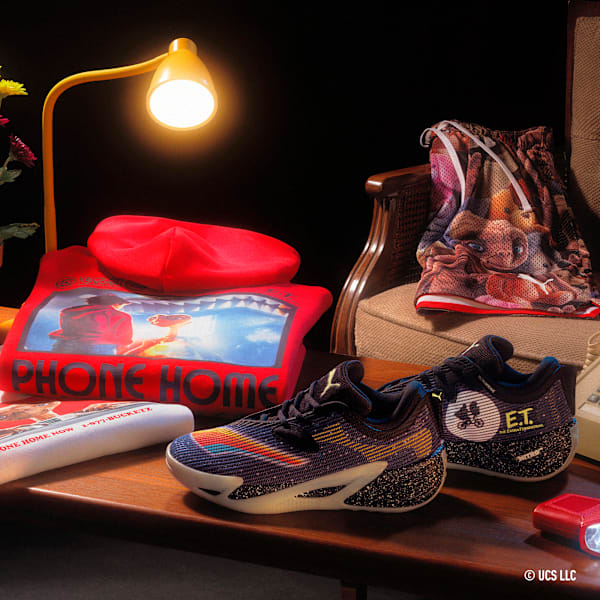 Hoops x E.T. Men's Patterned Basketball Shorts, PUMA Black-AOP, extralarge