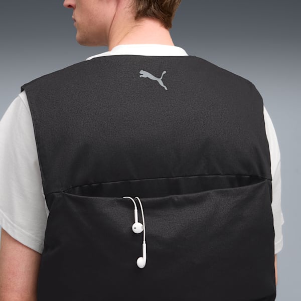 Hoops x E.T. Men's Puffer Vest, PUMA Black-AOP, extralarge
