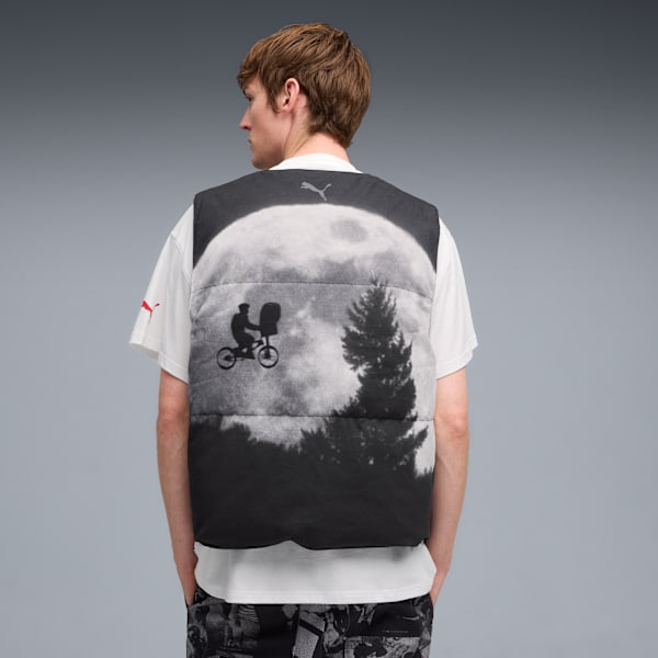 Hoops x E.T. Men's Puffer Vest, PUMA Black-AOP, extralarge