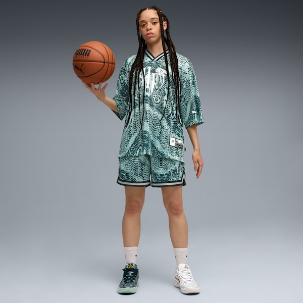 PUMA HOOPS x HARRY POTTER™ Jersey Women, Green Terrain-AOP, extralarge