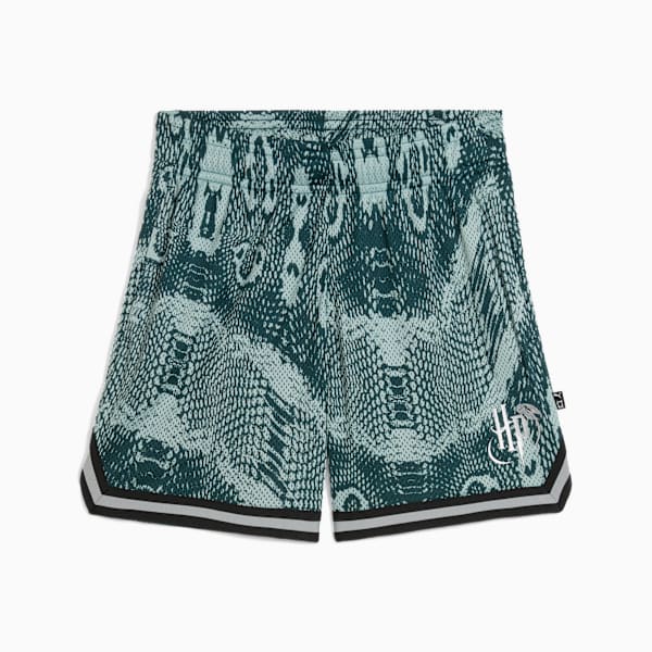 PUMA HOOPS x HARRY POTTER™ Shorts Women, Green Terrain-AOP, extralarge