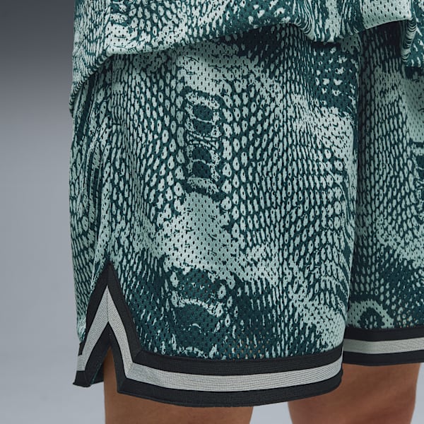 PUMA HOOPS x HARRY POTTER™ Shorts Women, Green Terrain-AOP, extralarge