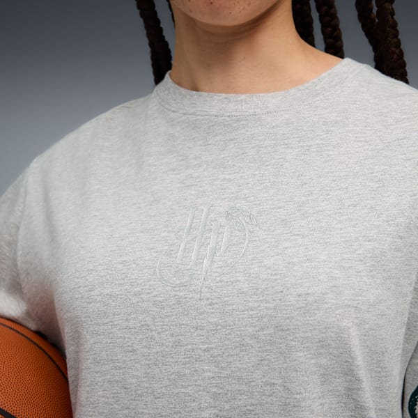 PUMA HOOPS x HARRY POTTER Women's Long Sleeve Basketball Tee, Light Gray Heather, extralarge-IND