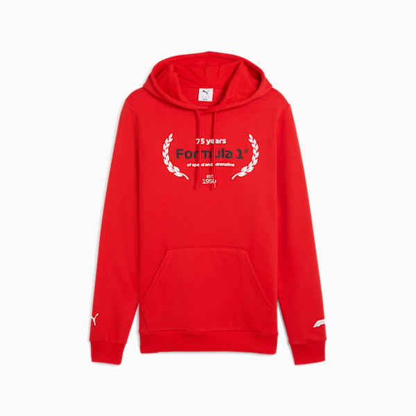 Sudadera con capucha estampada con logo F1® Essentials para hombre, Pop Red, extralarge