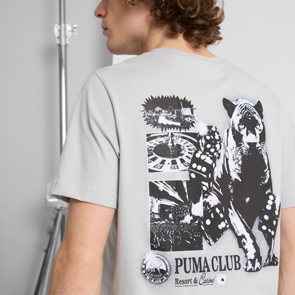 Las Vegas Casino Men's Graphic Tee, Flat Light Gray, extralarge