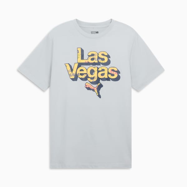 Las Vegas Pattern Men's Graphic Tee, Flat Light Gray, extralarge