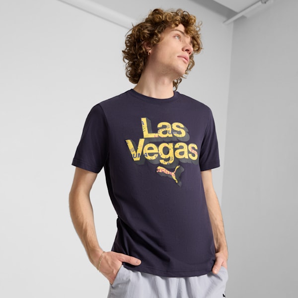 Las Vegas Pattern Men's Graphic Tee, New Navy, extralarge