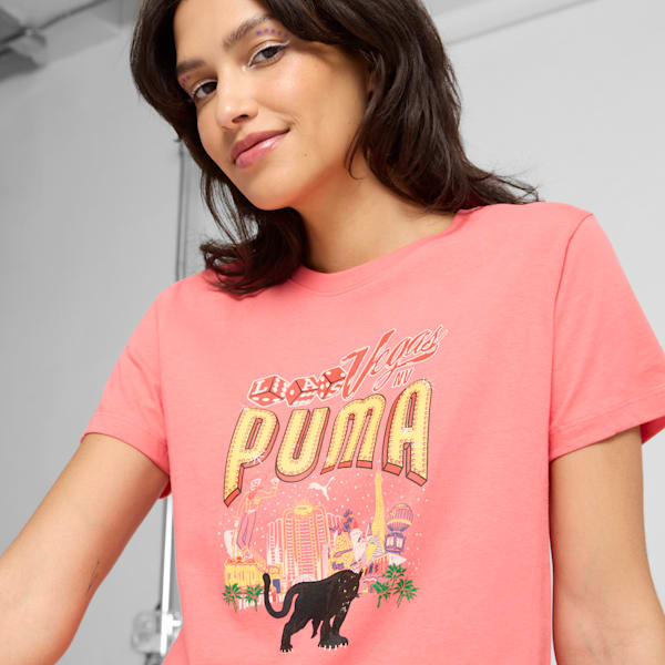 Playera para mujer Las Vegas Billboards, Peach Frost, extralarge