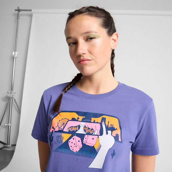 Playera para mujer Las Vegas Mirror, Blue Crystal, extralarge