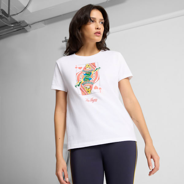 Las Vegas Card Graphics Women's Tee, PUMA White, extralarge