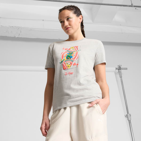 Camiseta estampada para mujer Las Vegas Card, Light Gray Heather, extralarge