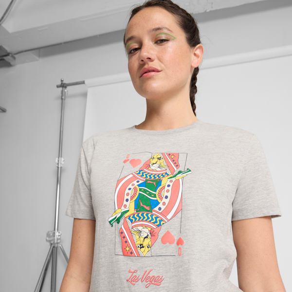 Las Vegas Card Graphics Women's Tee, Light Gray Heather, extralarge