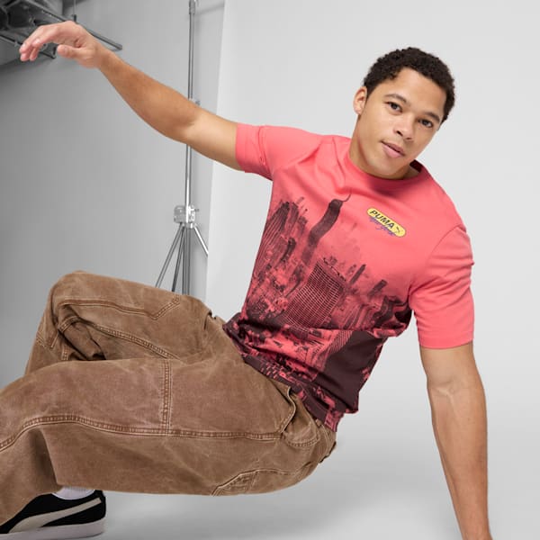 NYC Flagship Skyline Men's Tee, Peach Frost, extralarge