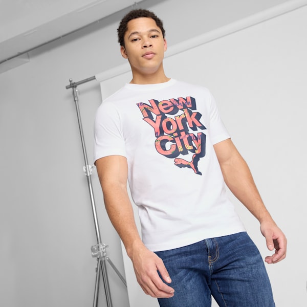 NYC Flagship Graphic Men's Tee, PUMA White, extralarge