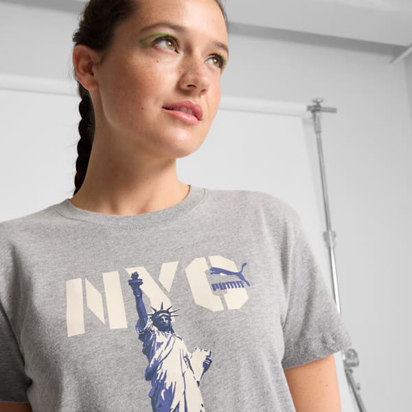 Camiseta para mujer Big Liberty NYC Flagship, Medium Gray Heather, extralarge