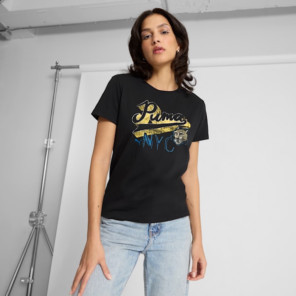NYC Flagship Remix Women's Tee, PUMA Black, extralarge