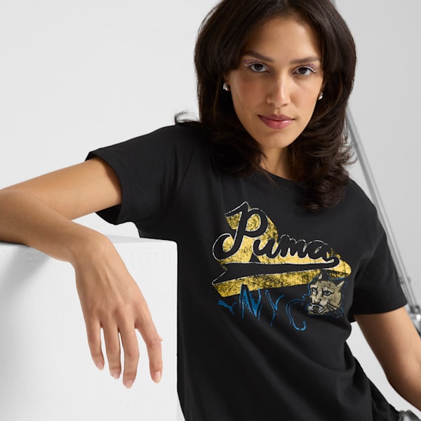 NYC Flagship Remix Women's Tee, PUMA Black, extralarge