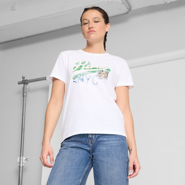 NYC Flagship Remix Women's Tee, PUMA White, extralarge