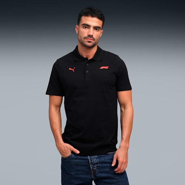 F1 Essentials Men's Cotton Logo Polo, PUMA Black, extralarge-IND