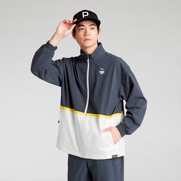 メンズ ゴルフ FOG パネル カラー リラックス フルジップ ジャケット, Strong Gray-Warm White, extralarge-JPN