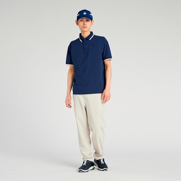 メンズ ゴルフ FOG リブ カラー 半袖 ポロシャツ, Deep Navy, extralarge-JPN