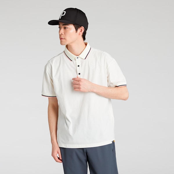 メンズ ゴルフ FOG リブ カラー 半袖 ポロシャツ, Warm White, extralarge-JPN