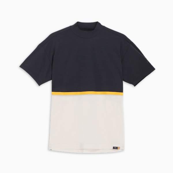 メンズ ゴルフ FOG パネル カラー リラックス モックネック 半袖 シャツ, Strong Gray-Warm White, extralarge-JPN