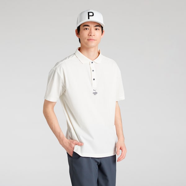 メンズ ゴルフ FOG ソリッド リラックス 半袖 ポロシャツ, Warm White, extralarge-JPN