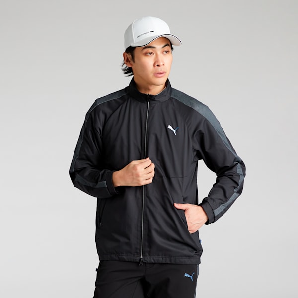 メンズ ゴルフ PF テック ライン ウィンド ブロック フルジップ ジャケット, PUMA Black, extralarge-JPN