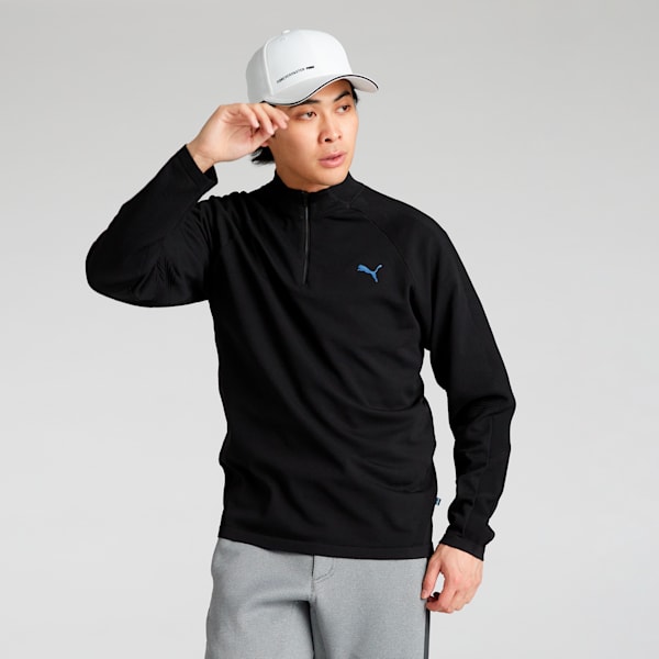 メンズ ゴルフ PF テック ライン クォータージップ セーター, PUMA Black, extralarge-JPN