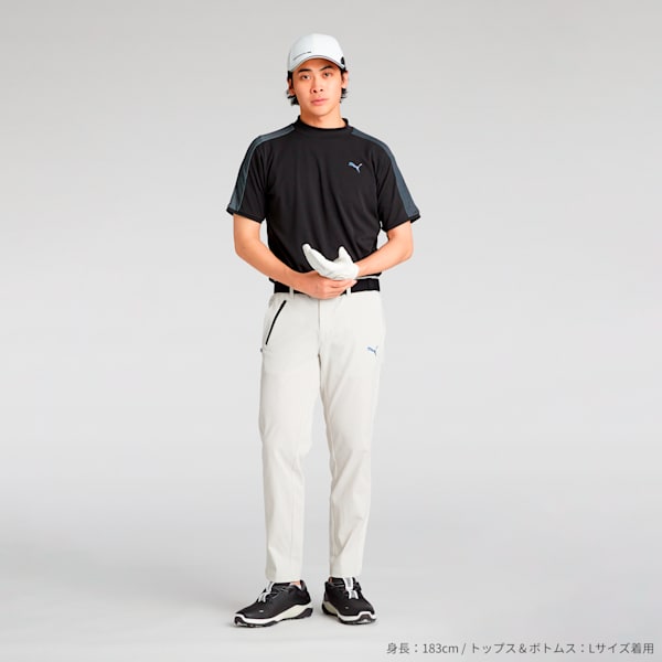 メンズ ゴルフ PF テック ライン 3D モックネック 半袖 シャツ, PUMA Black, extralarge-JPN