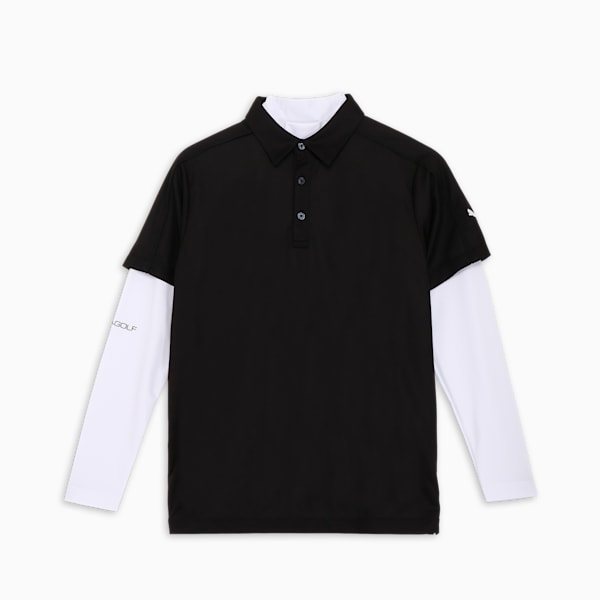 メンズ ゴルフ SB バック プリント インナーセット ポロシャツ, PUMA Black, extralarge-JPN