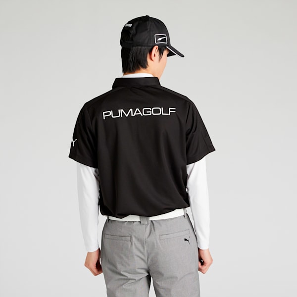 メンズ ゴルフ SB バック プリント インナーセット ポロシャツ, PUMA Black, extralarge-JPN