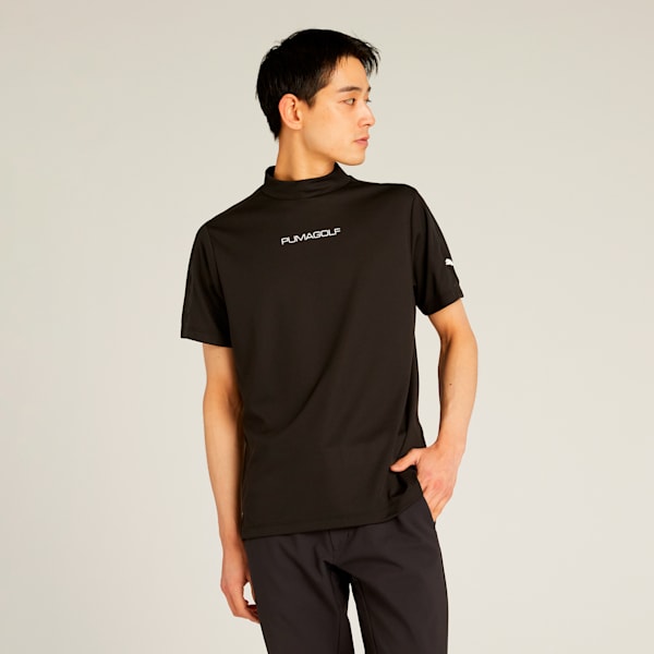 メンズ ゴルフ SB ライン スリーブ モックネック 半袖 シャツ, PUMA Black, extralarge-JPN