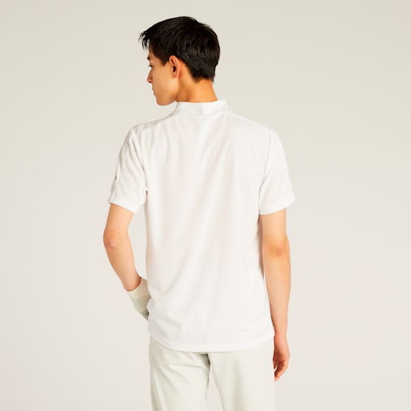 メンズ ゴルフ SB ライン スリーブ モックネック 半袖 シャツ, White Glow, extralarge-JPN
