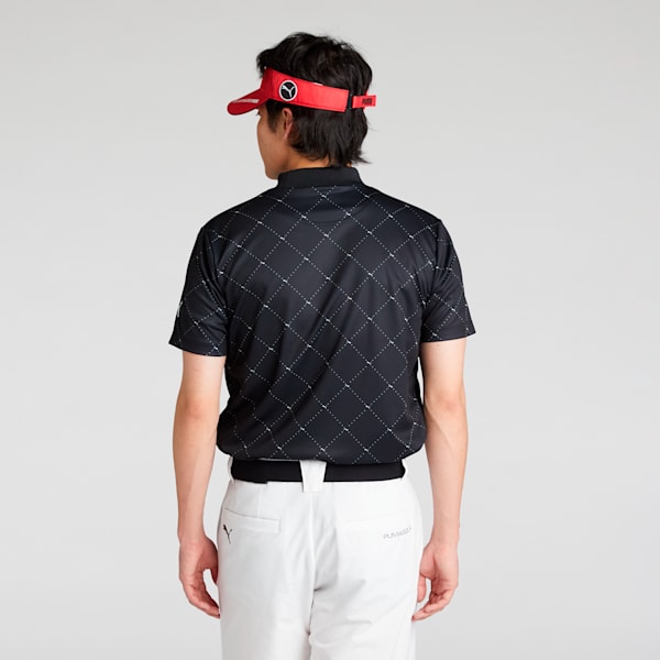 メンズ ゴルフ SB アーガイル AOP モックネック 半袖 シャツ, PUMA Black, extralarge-JPN