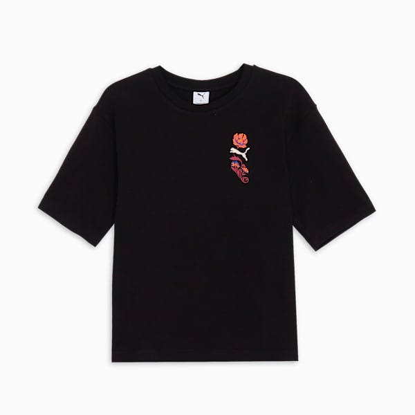 メンズ フローラル ショート グラフィック ボクシー 半袖 Tシャツ, PUMA Black, extralarge-JPN