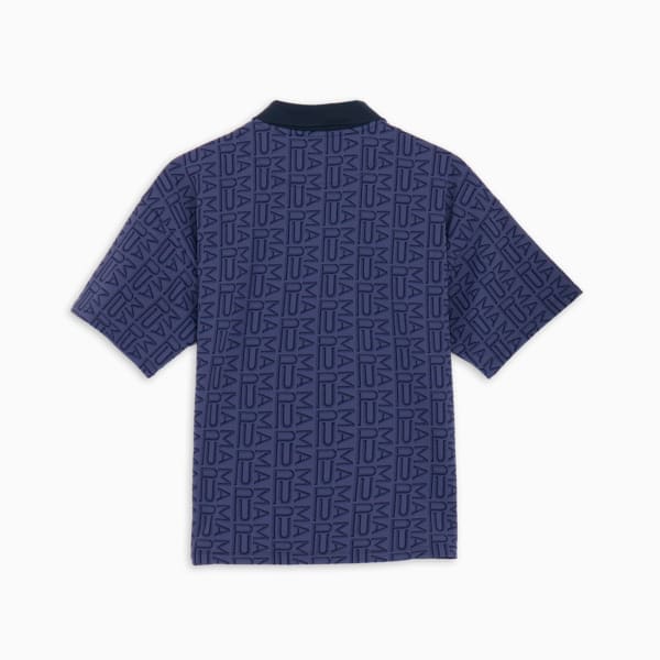 ウィメンズ ゴルフ FOG ジャガード AOP 半袖 ポロシャツ, Deep Navy, extralarge-JPN