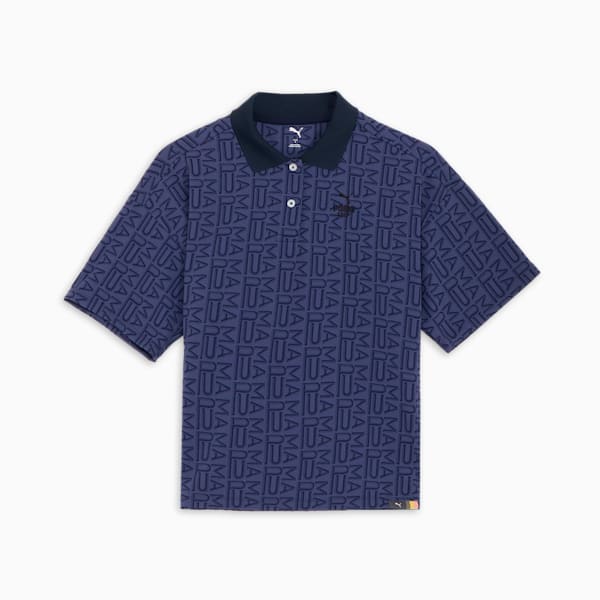 ウィメンズ ゴルフ FOG ジャガード AOP 半袖 ポロシャツ, Deep Navy, extralarge-JPN