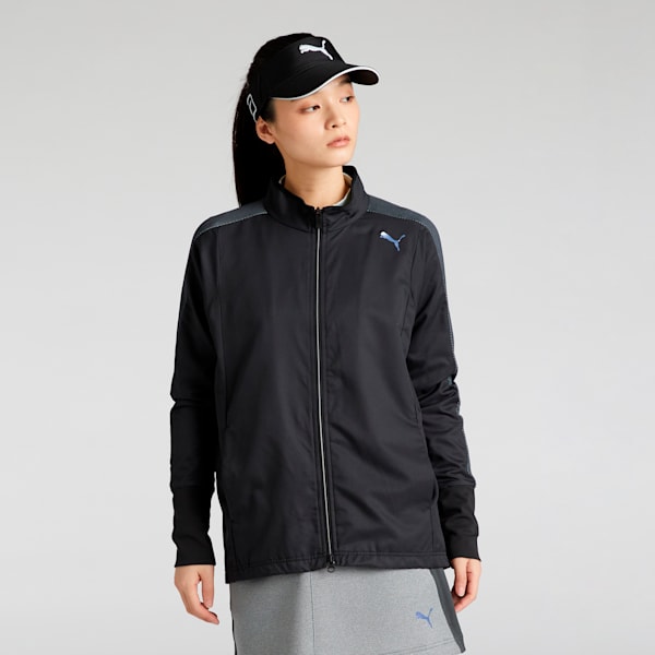 ウィメンズ ゴルフ PF テック ライン ウィンド ブロック フルジップ ジャケット, PUMA Black, extralarge-JPN