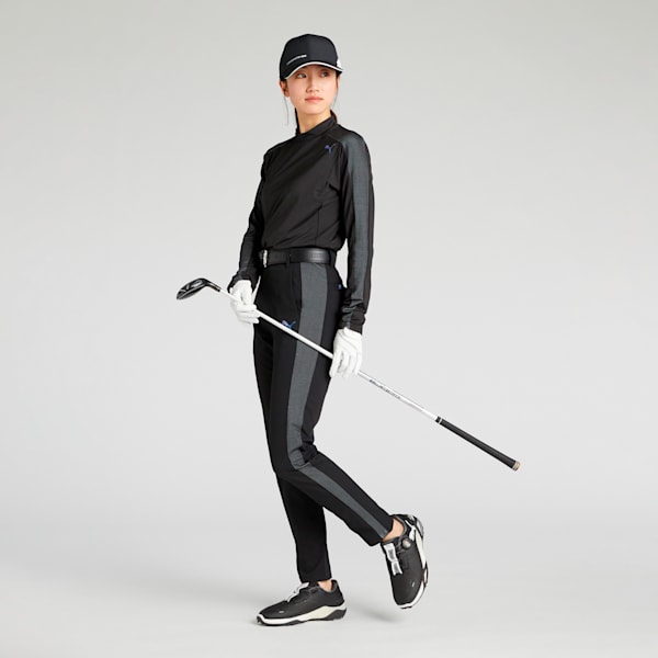 ウィメンズ ゴルフ PF テック ライン 3D モックネック 長袖 シャツ, PUMA Black, extralarge-JPN
