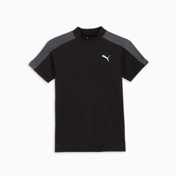 ウィメンズ ゴルフ PF テック ライン 3D モックネック 半袖 シャツ, PUMA Black, extralarge-JPN