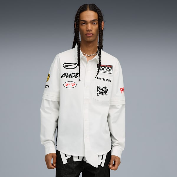 A$AP ROCKY x PUMA Layered Pit Crew Button Down Unisex, PUMA White, extralarge-GBR