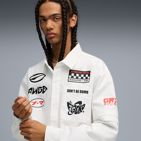 A$AP ROCKY x PUMA Layered Pit Crew Button Down Unisex, PUMA White, extralarge-GBR