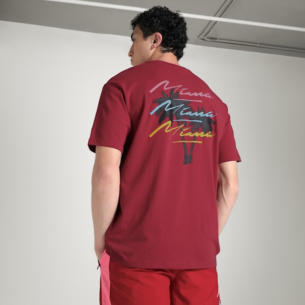 Scuderia Ferrari Miami Men's Graphic Relaxed Fit Tee, Dark Crimson, extralarge-IND