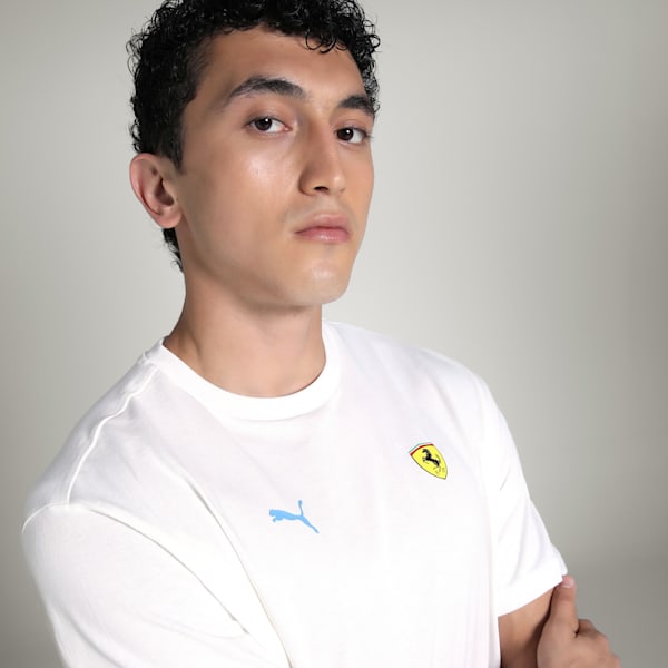 Scuderia Ferrari Miami Men's Graphic Relaxed Fit Tee, PUMA White, extralarge-IND