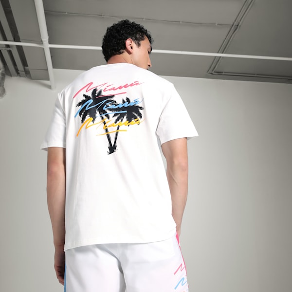 Scuderia Ferrari Miami Men's Graphic Relaxed Fit Tee, PUMA White, extralarge-IND