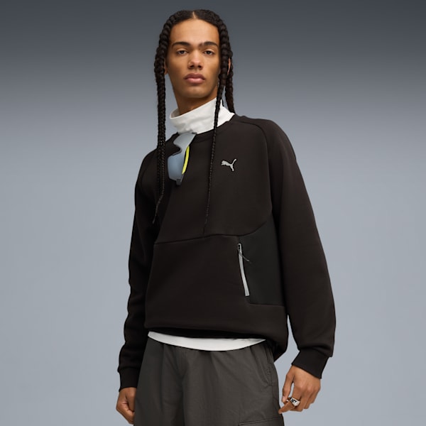 PUMATECH Relaxed Crew Sweat Men, PUMA Black, extralarge