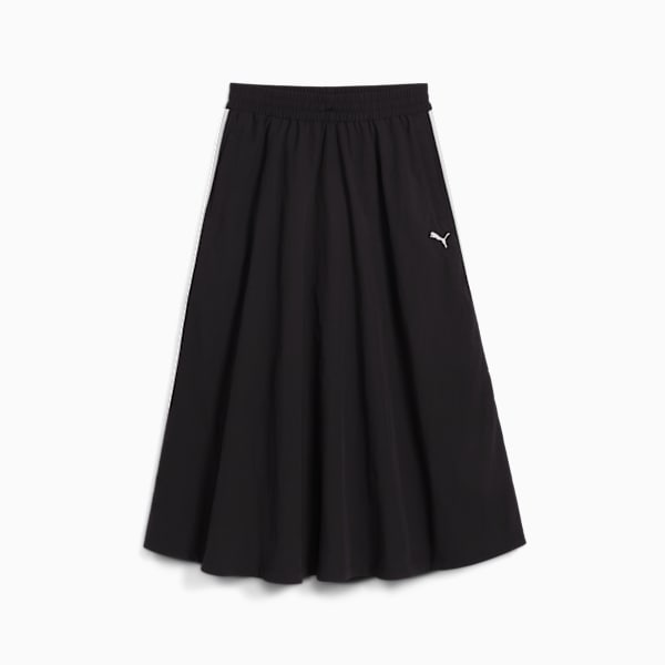 T7 Woven Midi Skirt Women, PUMA Black, extralarge