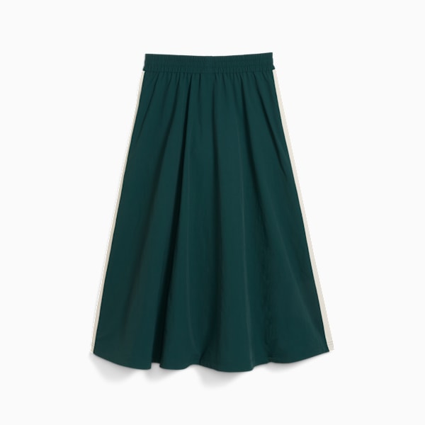 T7 Woven Midi Skirt Women, Green Terrain, extralarge